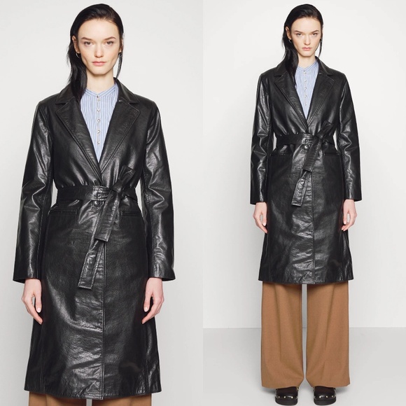 Maje Grenchir black leather trench coat FINAL PRICE NO OFFERS CONSIDERED - Picture 6 of 12